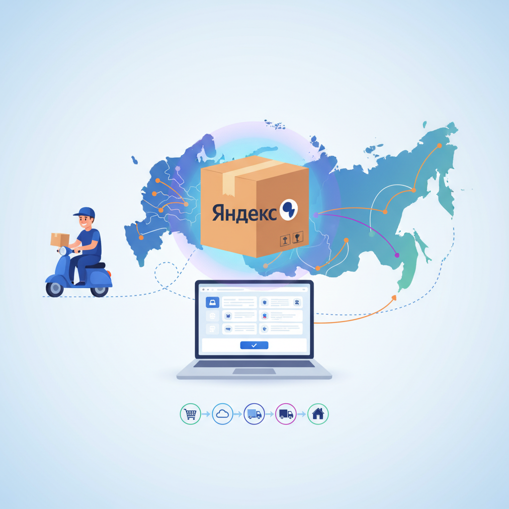обложка для статьи про Как подключить Яндекс Доставку к магазину: Пошаговое руководство