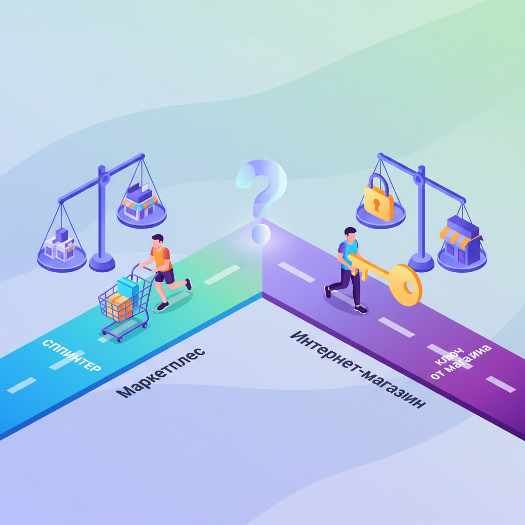 обложка для статьи про Маркетплейс или интернет-магазин: что выбрать в 2024?