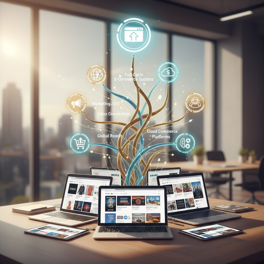 E-commerce business growth strategy illustration