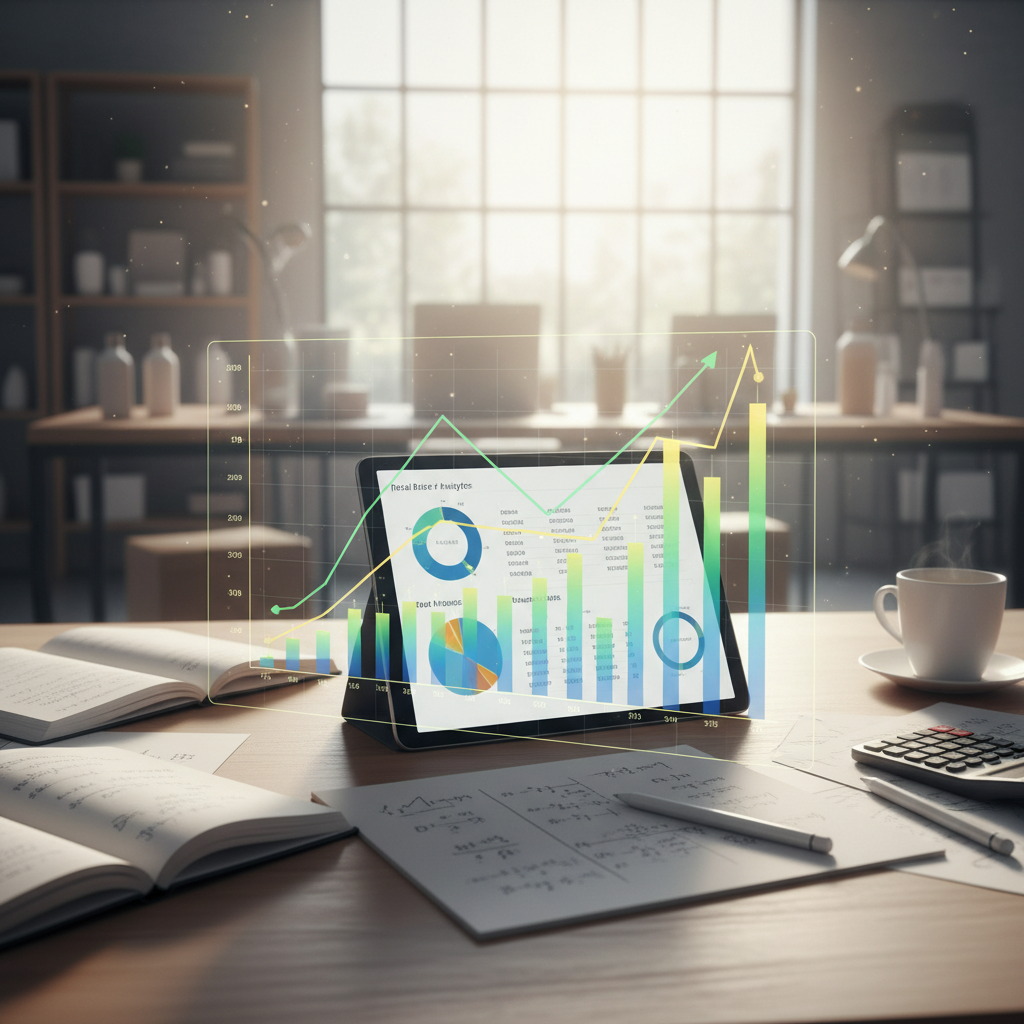 Retail business growth financial chart data analytics