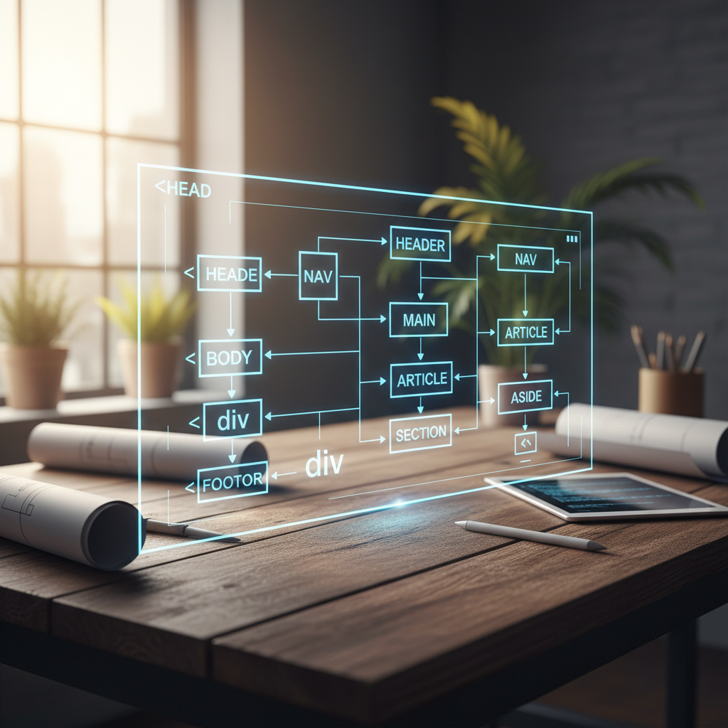 HTML structure code website blueprint