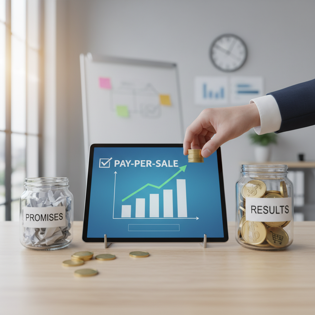 CPS advertising payment for sales results concept