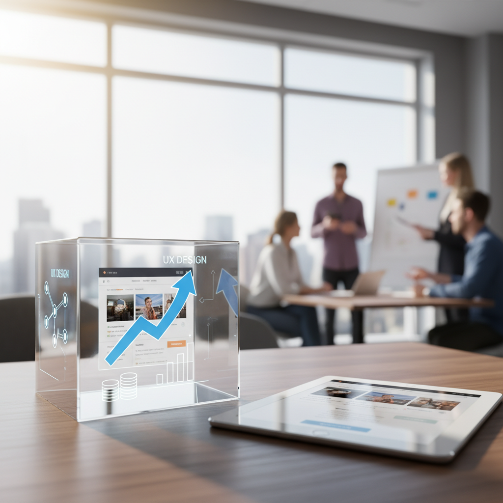 UX design e-commerce sales growth illustration