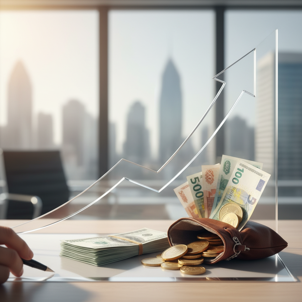 Финансовый рост график стрелка деньги