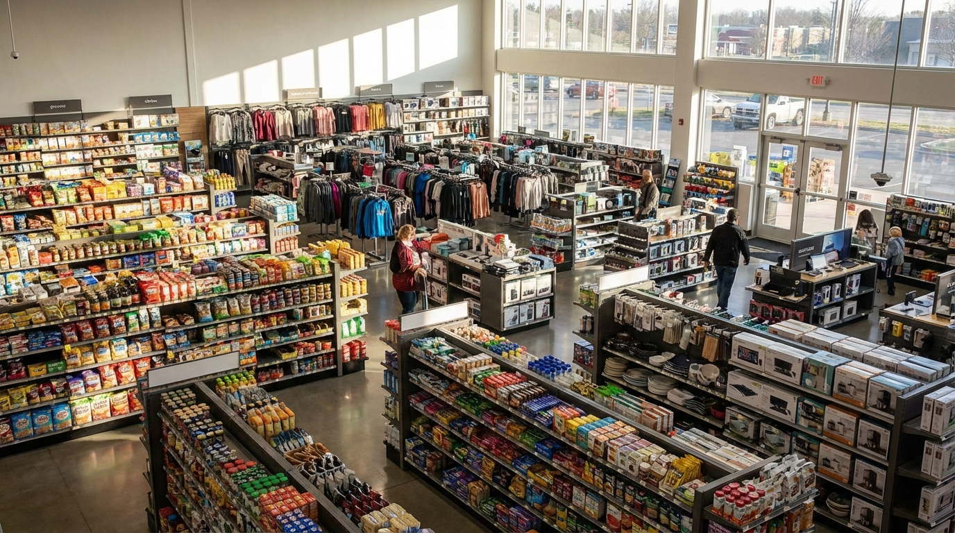 универсальный магазин широкий ассортимент выбор ОКВЭД